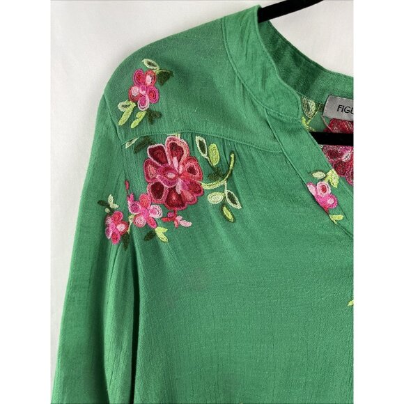 Anthropologie Figueroa & Flower Floral Embroidered Top Women's Size S - Picture 2 of 10